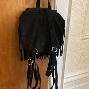 Leather / suede backpack for women